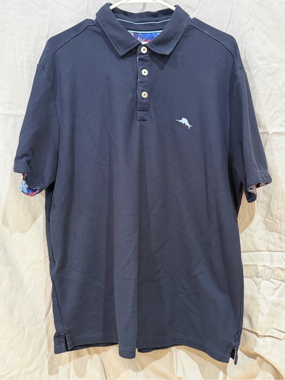 Men's Navy Polo Shirt with Dolphin Logo